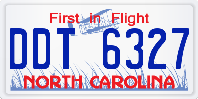NC license plate DDT6327