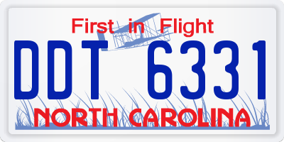 NC license plate DDT6331