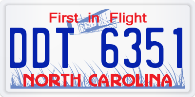 NC license plate DDT6351