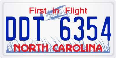 NC license plate DDT6354