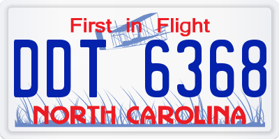 NC license plate DDT6368