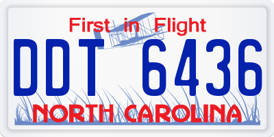 NC license plate DDT6436