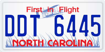 NC license plate DDT6445