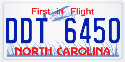 NC license plate DDT6450