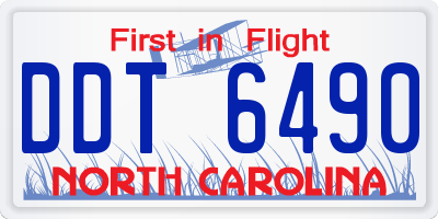 NC license plate DDT6490