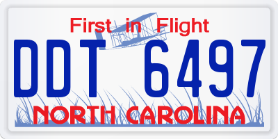 NC license plate DDT6497