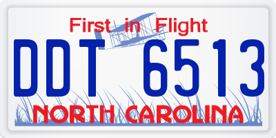 NC license plate DDT6513