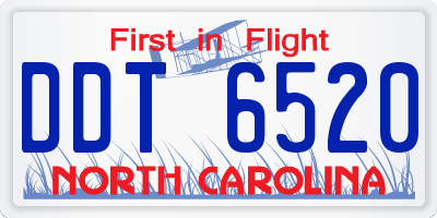 NC license plate DDT6520