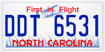 NC license plate DDT6531