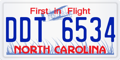 NC license plate DDT6534