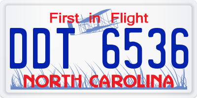NC license plate DDT6536