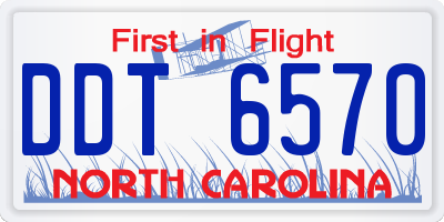NC license plate DDT6570