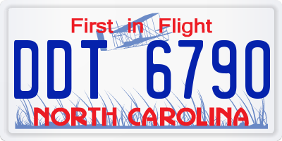NC license plate DDT6790