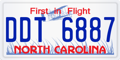NC license plate DDT6887
