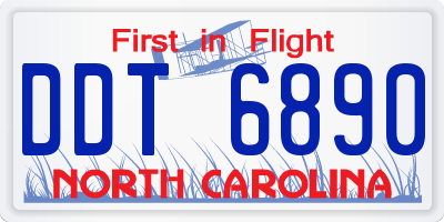 NC license plate DDT6890