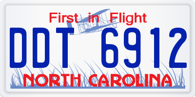 NC license plate DDT6912