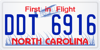 NC license plate DDT6916