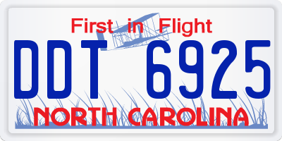 NC license plate DDT6925