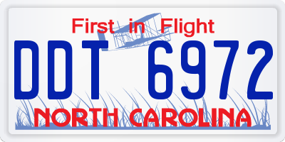 NC license plate DDT6972