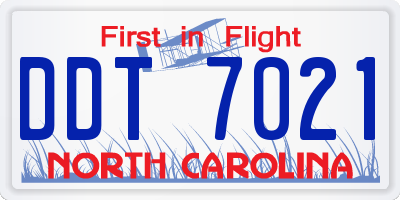 NC license plate DDT7021