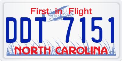 NC license plate DDT7151