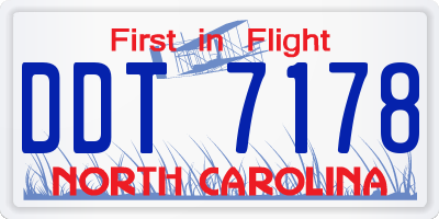 NC license plate DDT7178