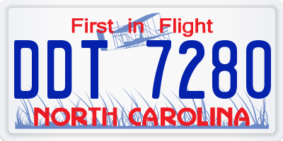 NC license plate DDT7280