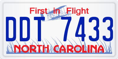 NC license plate DDT7433