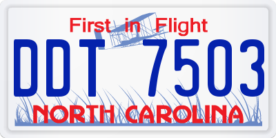 NC license plate DDT7503