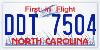 NC license plate DDT7504