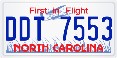 NC license plate DDT7553