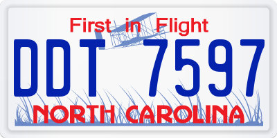 NC license plate DDT7597
