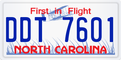 NC license plate DDT7601