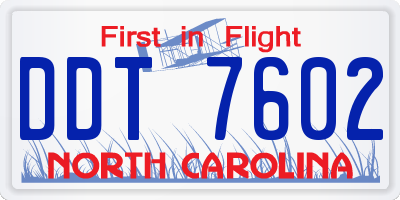 NC license plate DDT7602
