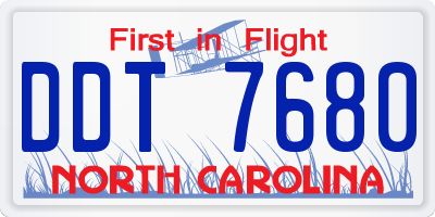 NC license plate DDT7680
