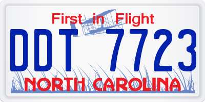 NC license plate DDT7723