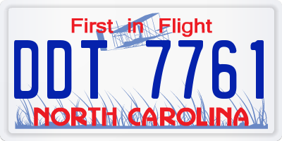 NC license plate DDT7761