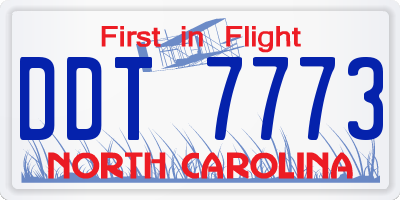 NC license plate DDT7773