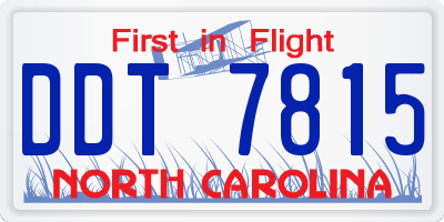 NC license plate DDT7815
