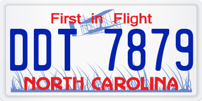 NC license plate DDT7879