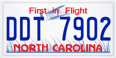 NC license plate DDT7902