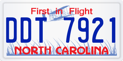 NC license plate DDT7921