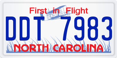 NC license plate DDT7983