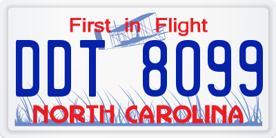NC license plate DDT8099