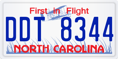 NC license plate DDT8344