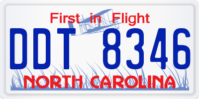 NC license plate DDT8346