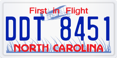 NC license plate DDT8451
