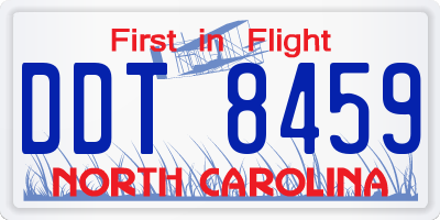 NC license plate DDT8459
