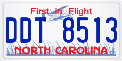 NC license plate DDT8513