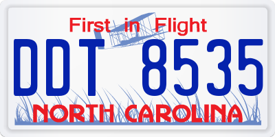 NC license plate DDT8535